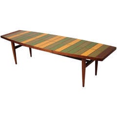 Colored Resin Inlay Cocktail Table