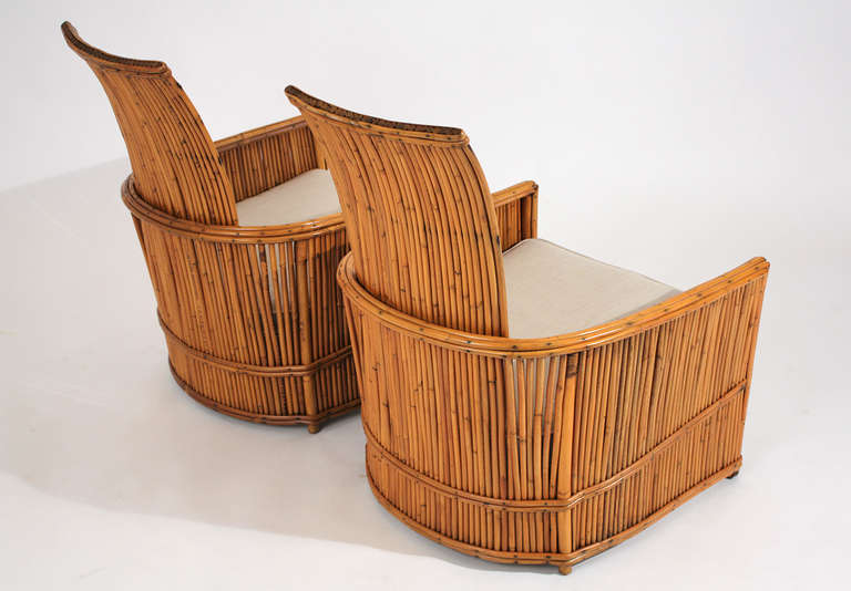 Pair of Rattan Lounge Chairs 1