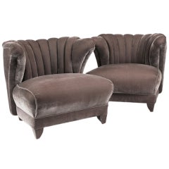 James Mont Pair of Lounge Chairs