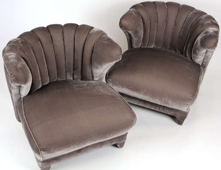 Hollywood Regency James Mont Pair of Lounge Chairs