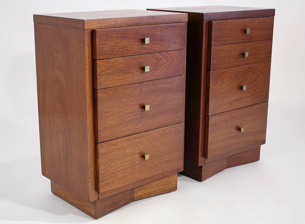 American Pair of Tall Modernist Nightstands