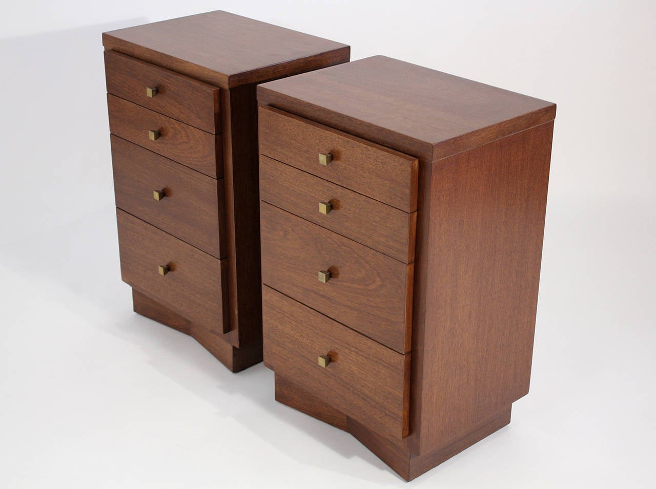 Pair of Tall Modernist Nightstands In Excellent Condition In San Diego, CA