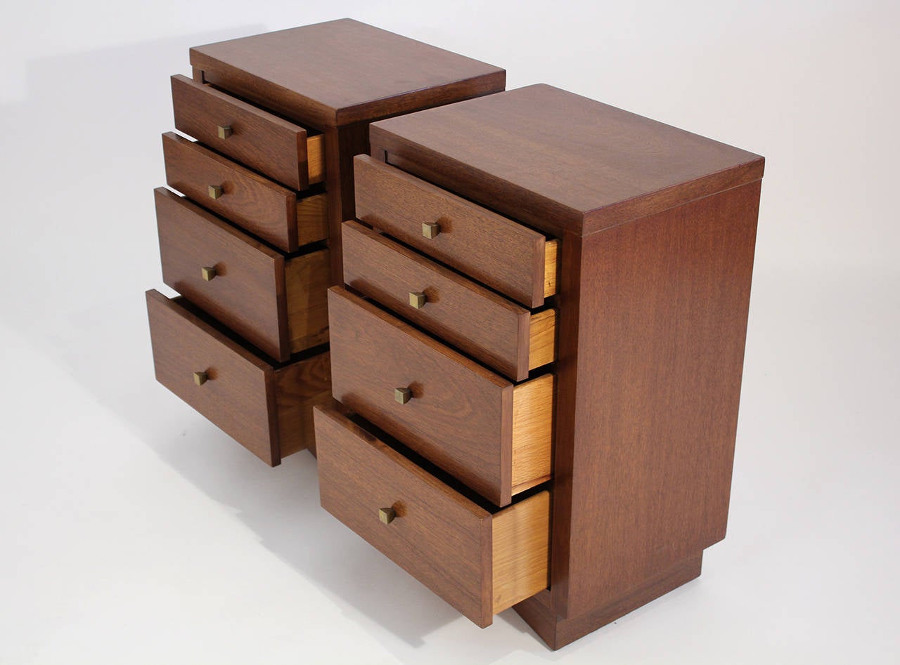 20th Century Pair of Tall Modernist Nightstands