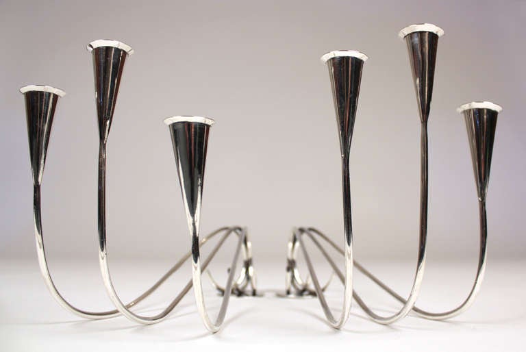 20th Century Sterling Silver Candle Holders For Sale