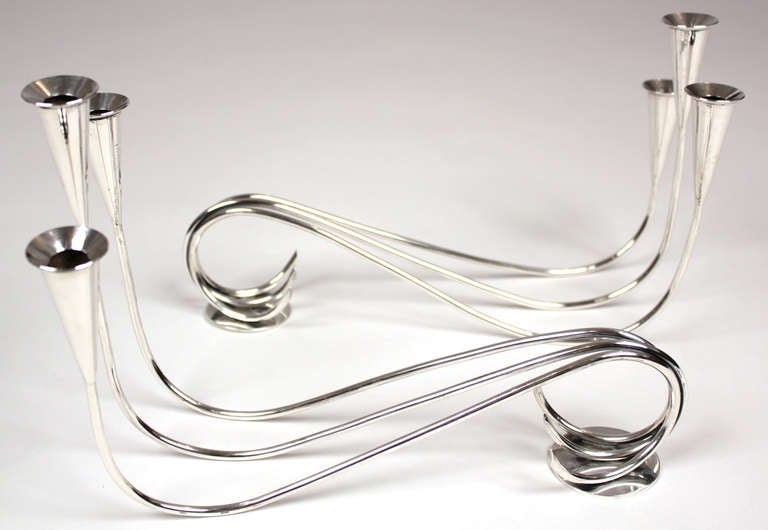 Sterling Silver Candle Holders For Sale 1