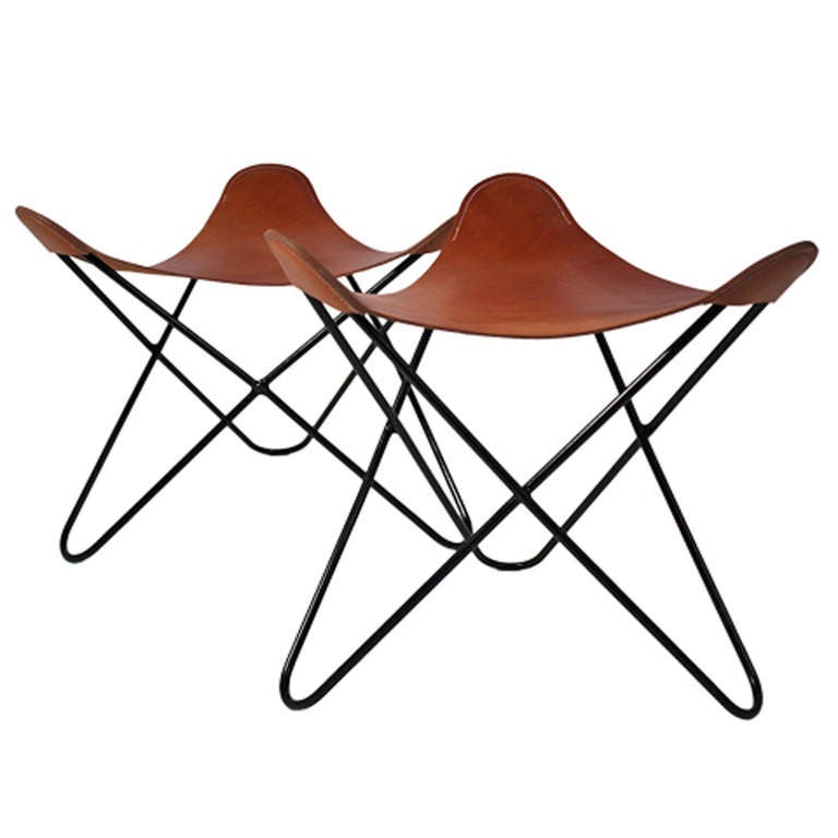 Knoll Butterfly Chair Ottoman or Stool Pair