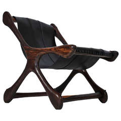 Don Shoemaker Leather Sling "Sloucher" Chair