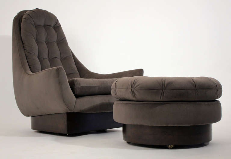 American Swivel Lounge Chair & Ottoman