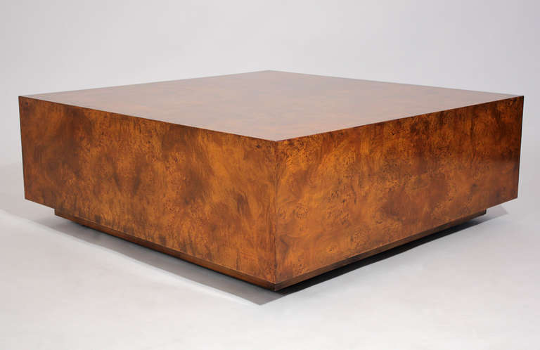 Mid-Century Modern Milo Baughman Burl Wood Cocktail Table