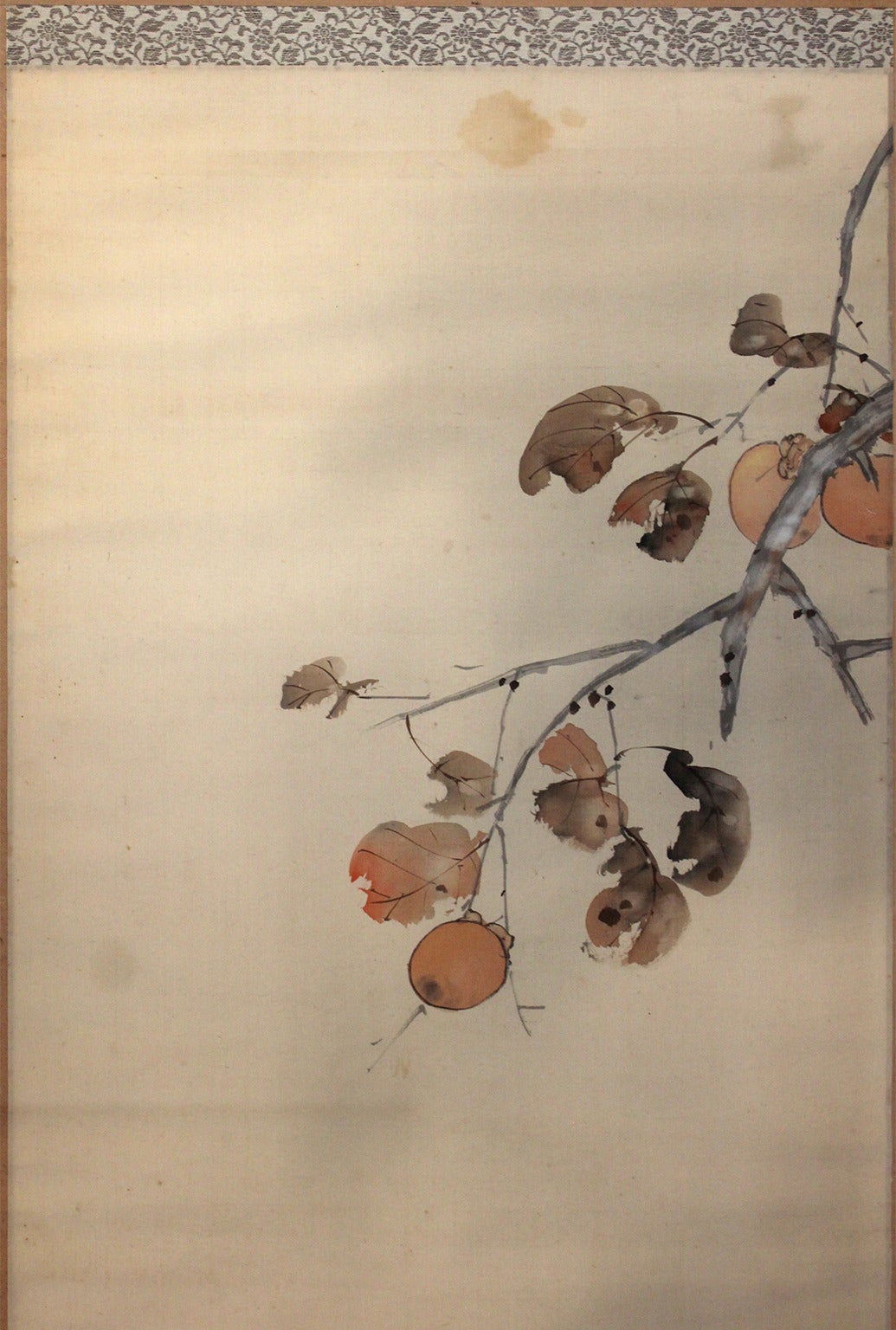 19th Century Japanese Meiji Period Monkey Silk Scroll Painting