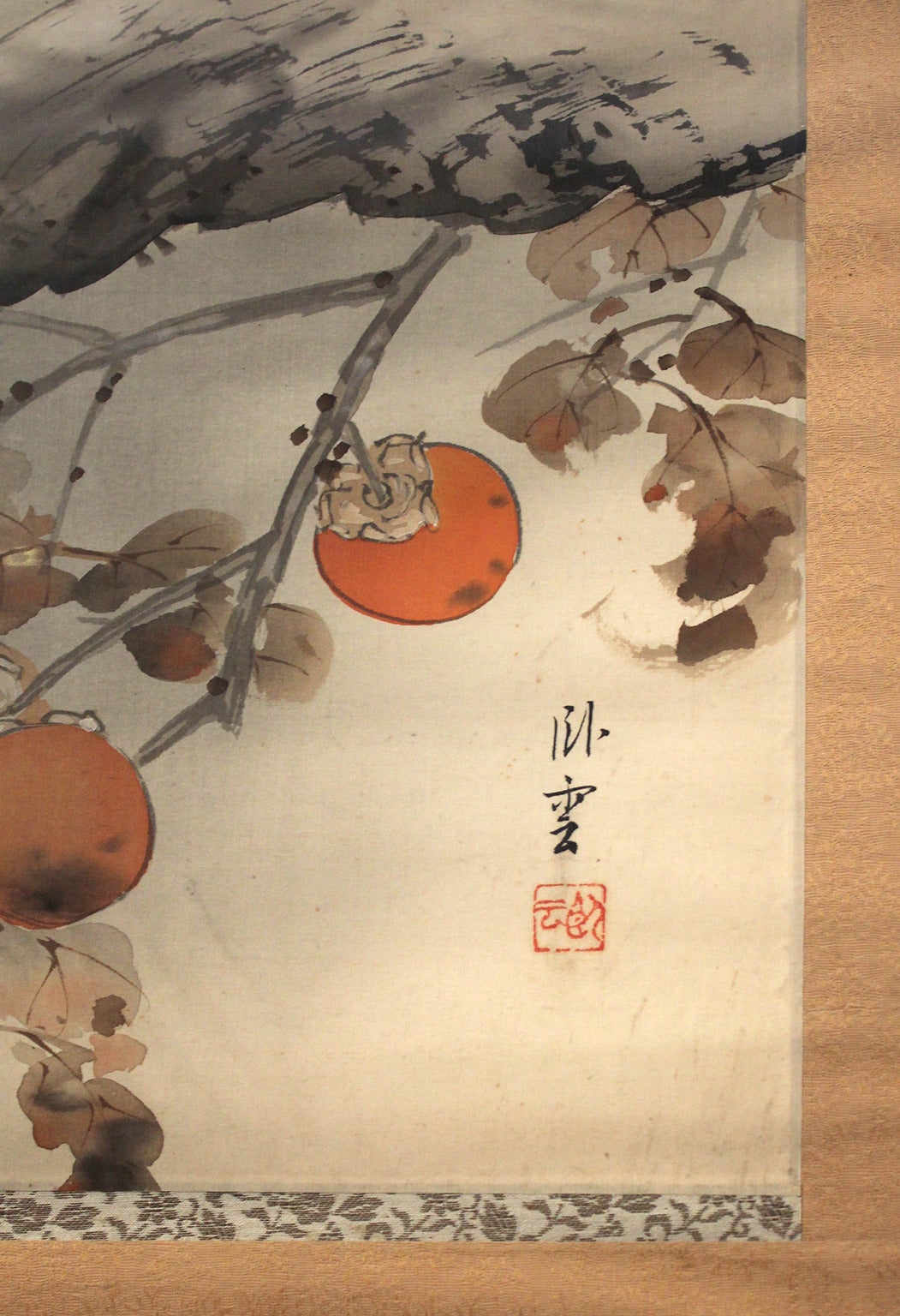 Japanese Meiji Period Monkey Silk Scroll Painting 1