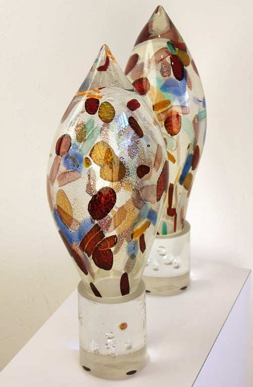 Italian Seguso Murano Art Glass Sculptures