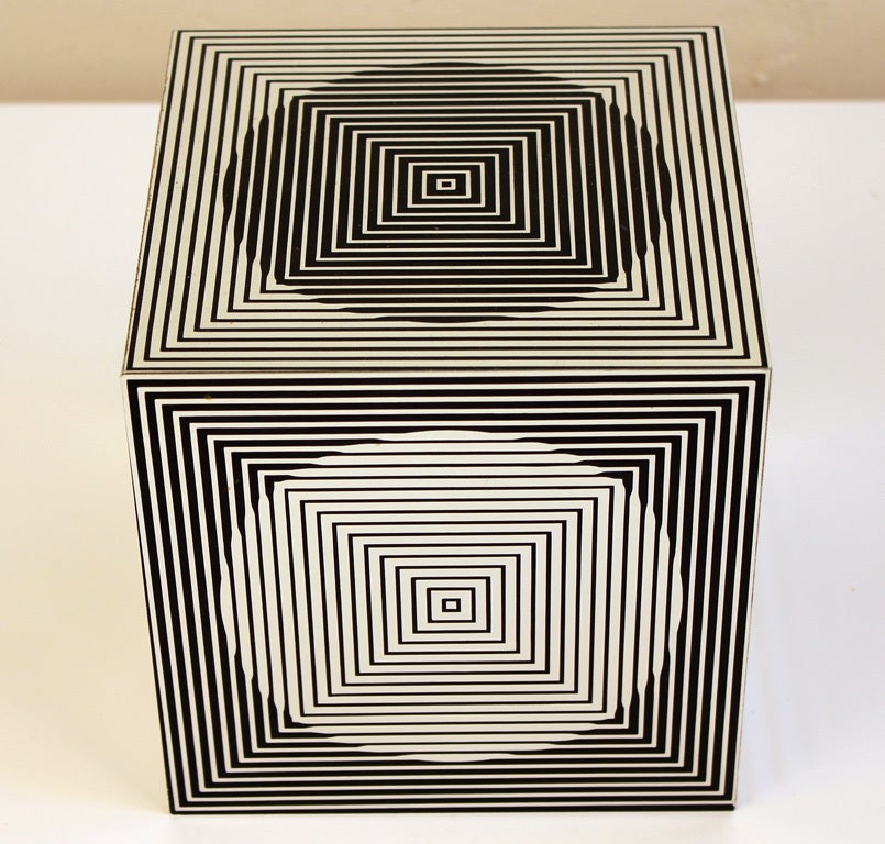 Victor Vasarely Cube Sculpture In Excellent Condition In San Diego, CA