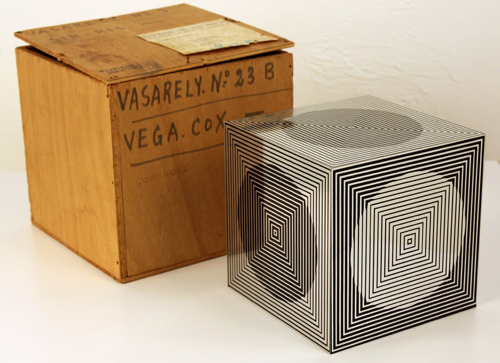 20th Century Victor Vasarely Cube Sculpture