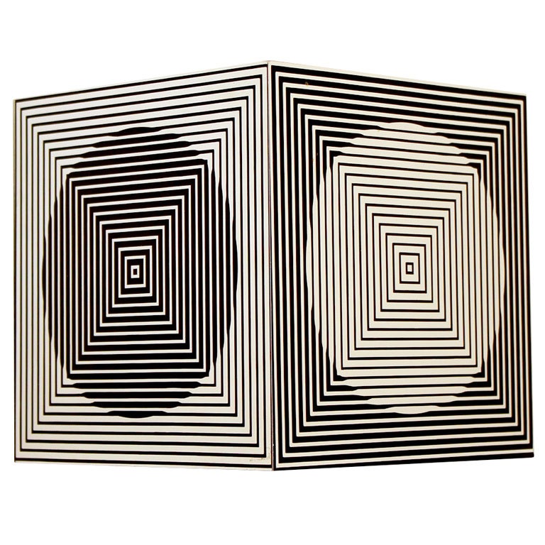 Victor Vasarely Cube Sculpture