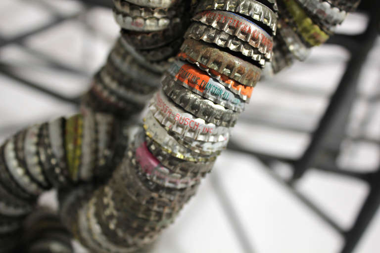 20th Century Bottle Cap Chain Sculpture For Sale