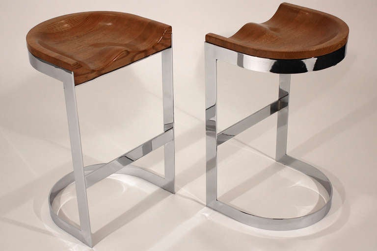 Mid-Century Modern Warren Bacon Bar Stool Pair