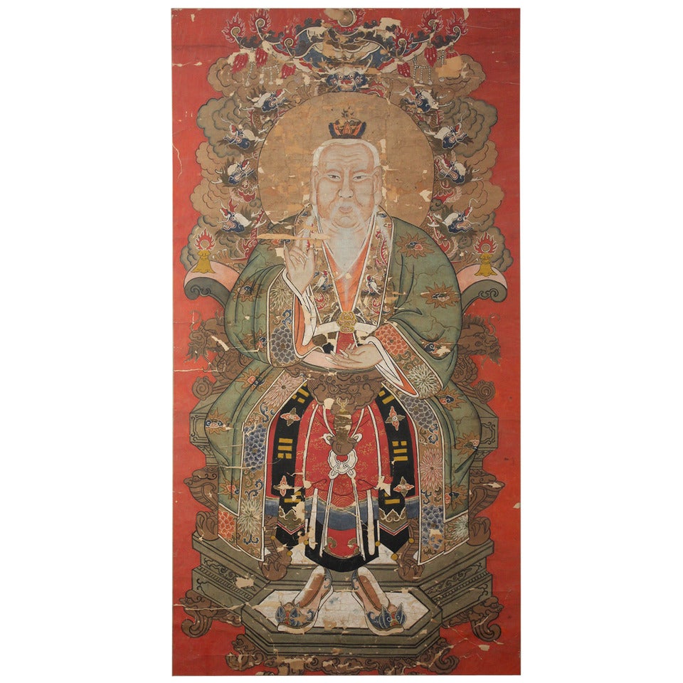 Antiguo cuadro imperial chino Emperador Ancestral