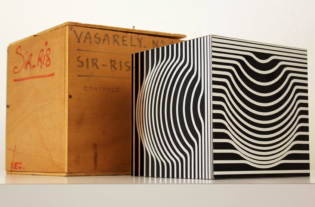Victor Vasarely Cube Sculpture In Excellent Condition In San Diego, CA