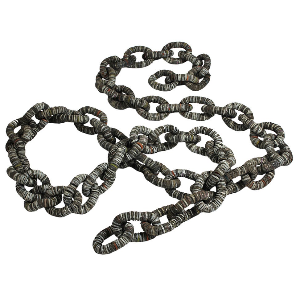 Bottle Cap Chain Sculpture For Sale