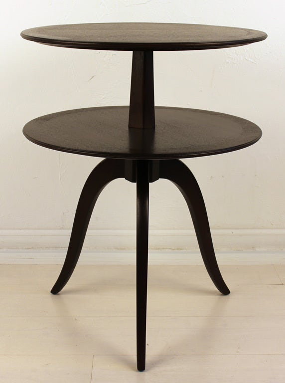 Two-tiered side table designed by Ed Wormley for Dunbar.