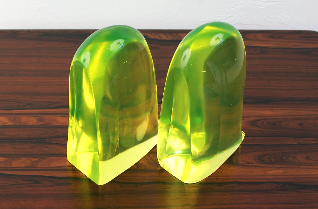 Uranium Glass Cenedese Bookends