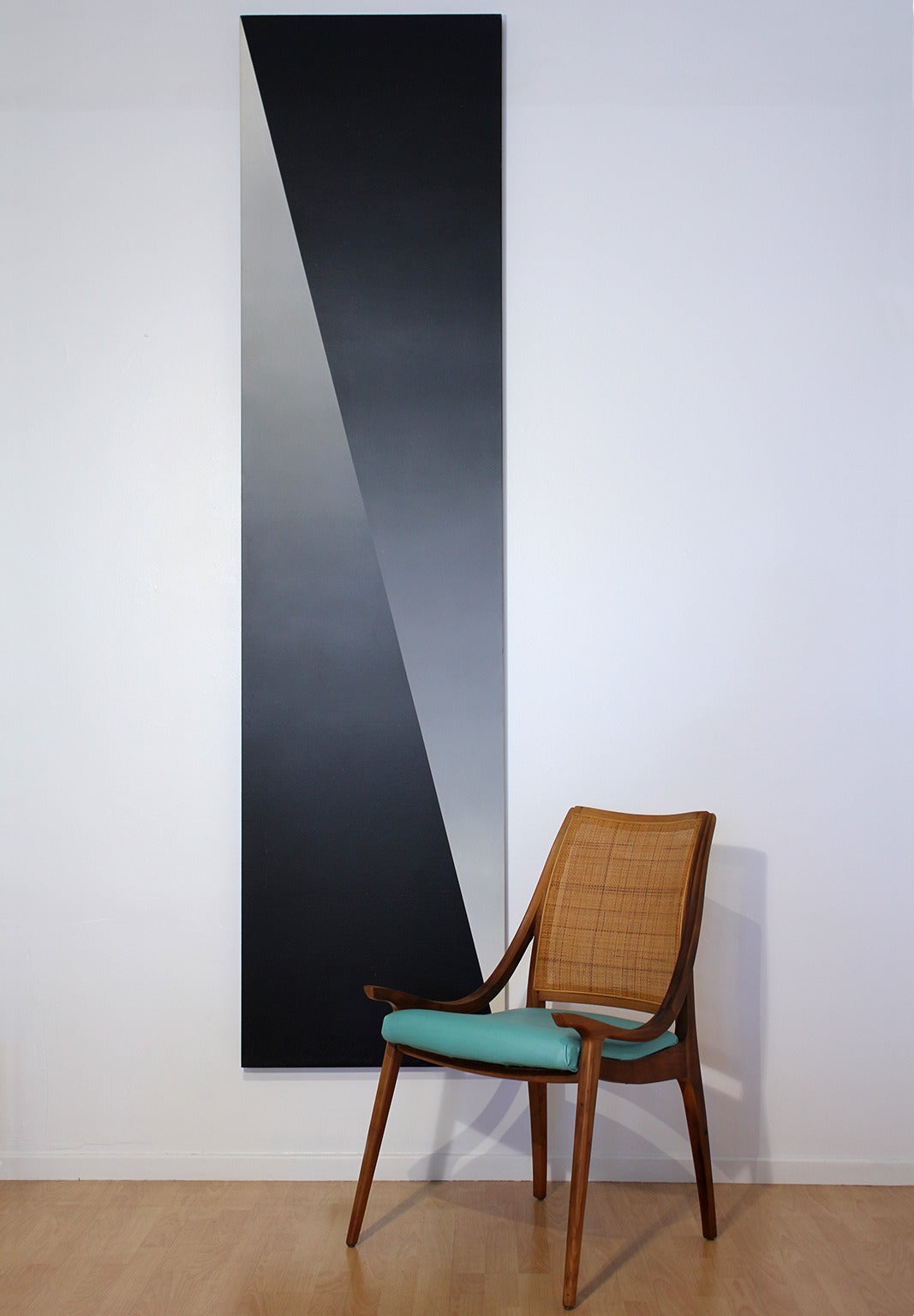 Tall vertical Minimalist hard edge abstraction by New York artist Don Lewallen titled 