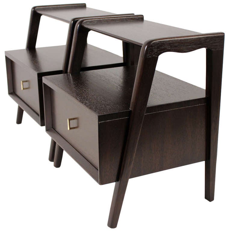 Brown Saltman End Tables at 1stdibs