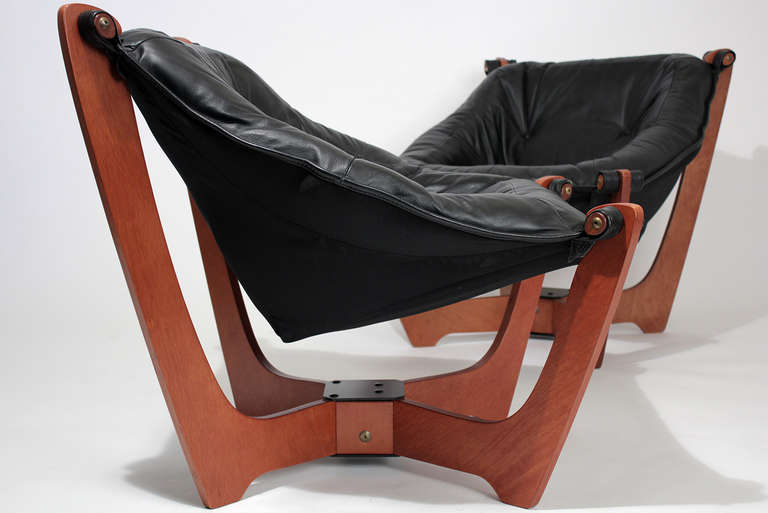 20th Century Leather Sling Lounge Chairs