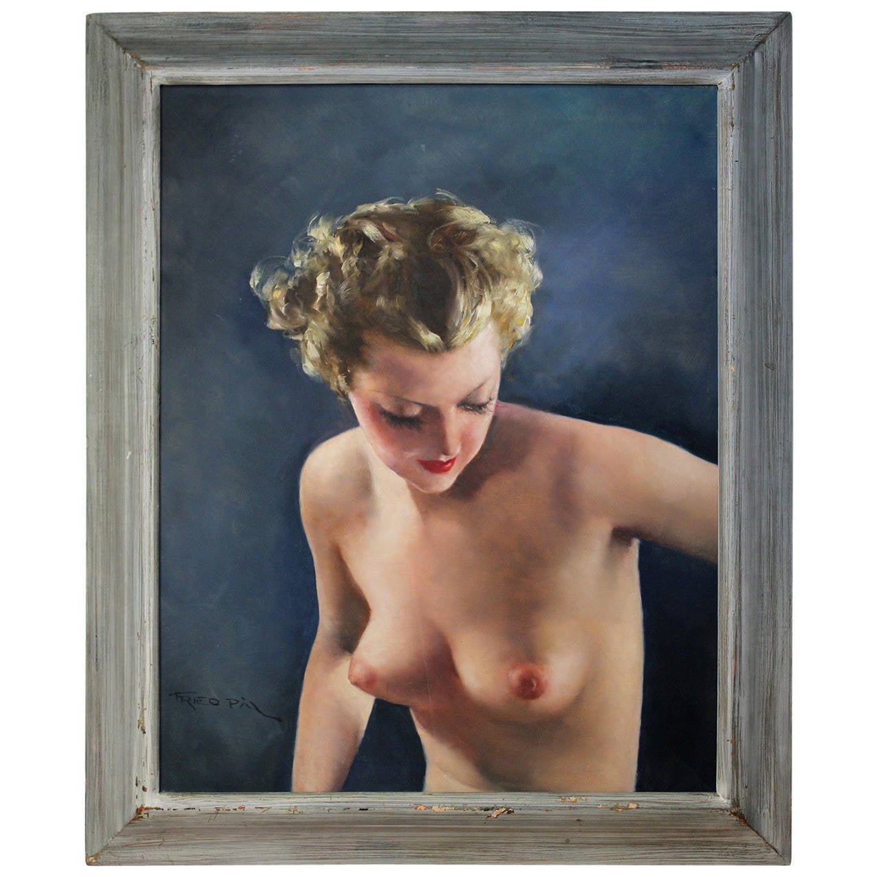Pal Fried Nude Portrait Oil on Canvas For Sale