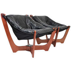 Leather Sling Lounge Chairs
