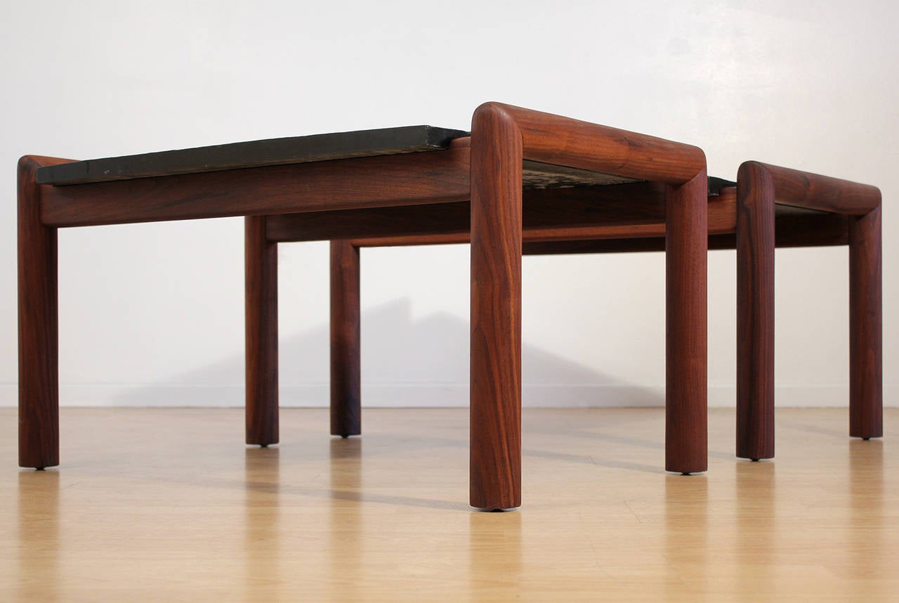 American Adrian Pearsall for Craft Associates Slate Top End Tables