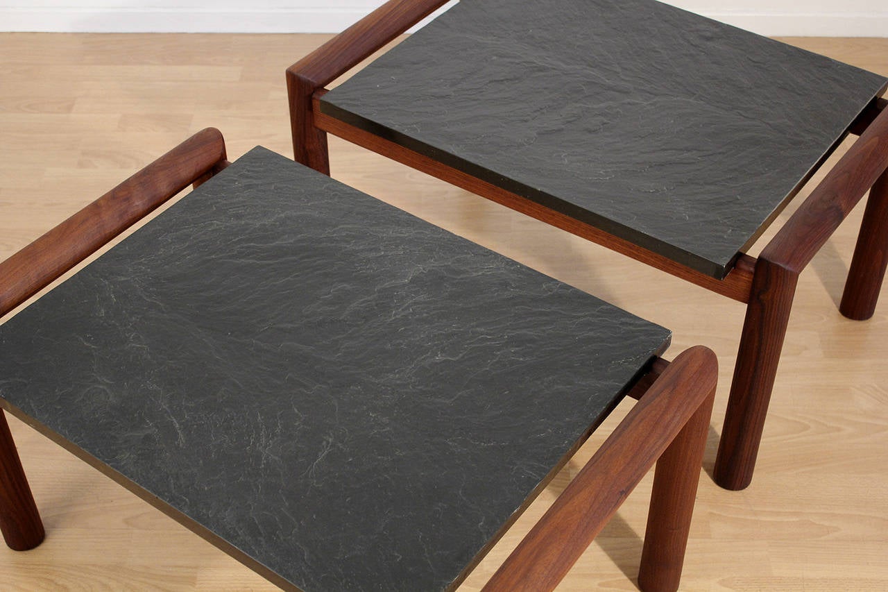 20th Century Adrian Pearsall for Craft Associates Slate Top End Tables