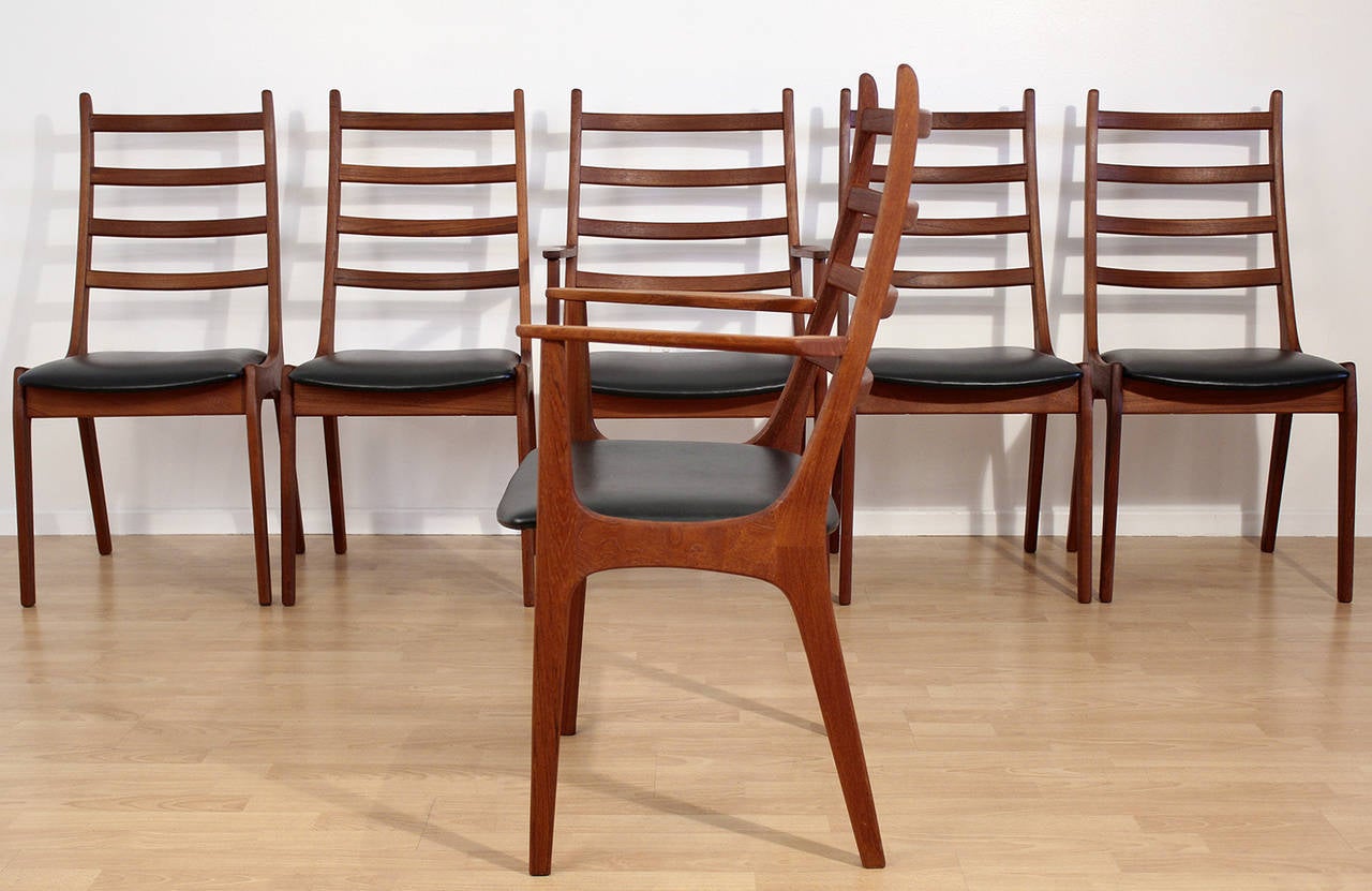 Kai Kristiansen Danish Modern Teak Dining Chairs at 1stDibs