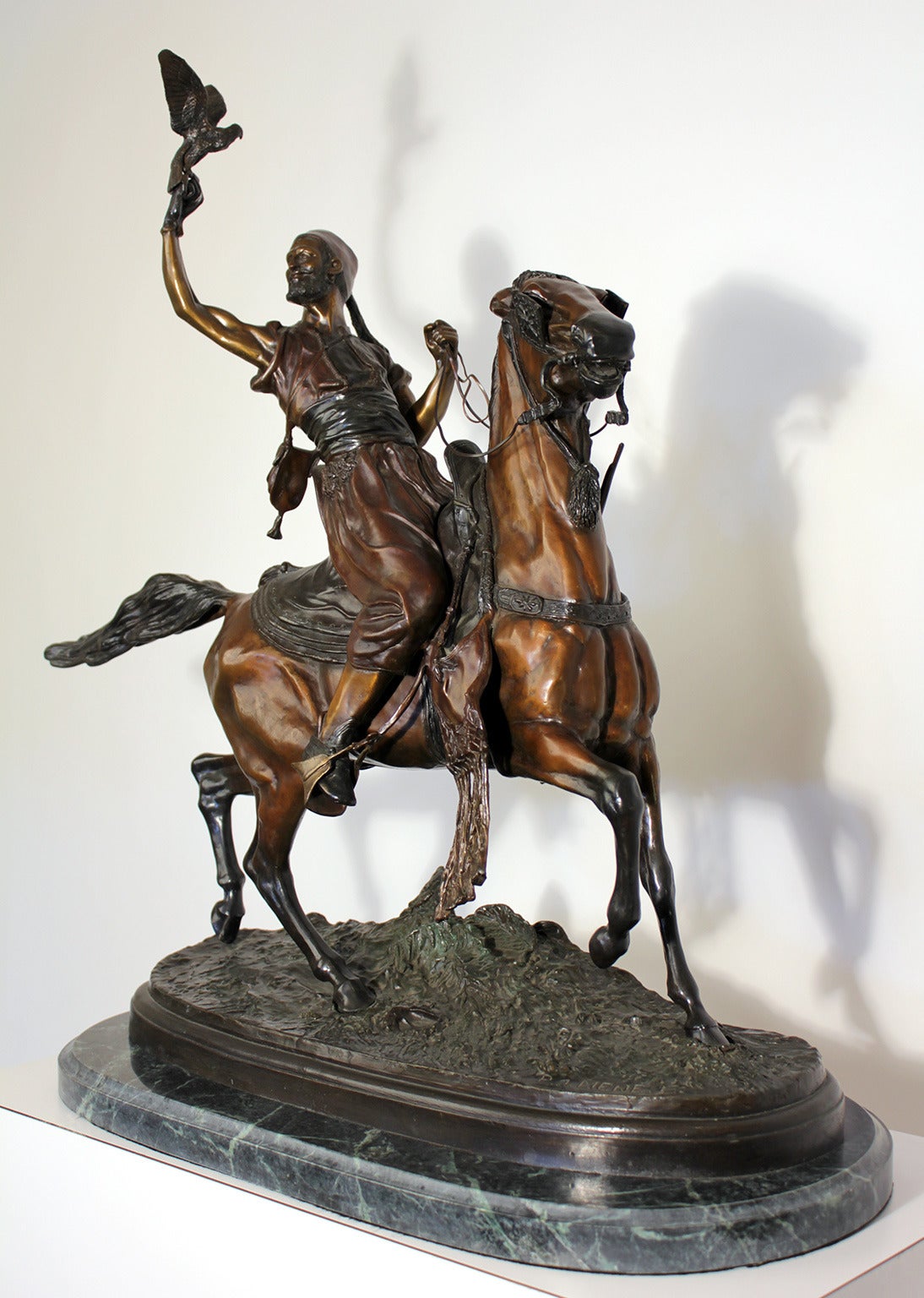 Impressive bronze sculpture by Pierre Jules Mene. Titled 