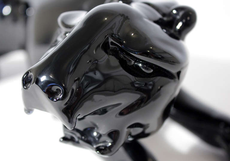 Oggetti Art Glass Panther Sculpture 1