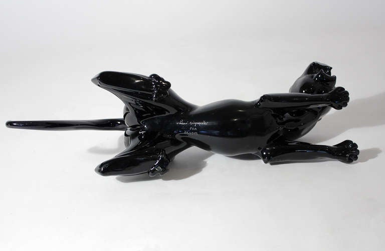 Oggetti Art Glass Panther Sculpture 3