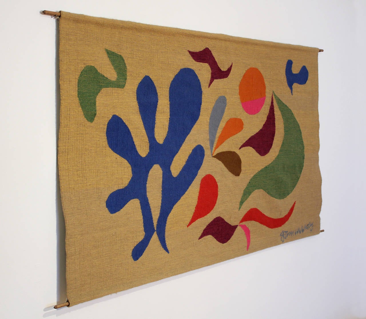 Mid-Century Modern John Massey Abstract Woven Tapestry