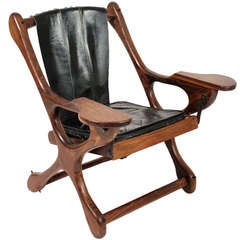 Vintage Don Shoemaker Rosewood & Leather Lounge Chair