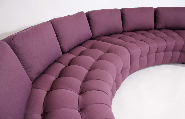 American 1970s Curved Tufted Sofa Sectional