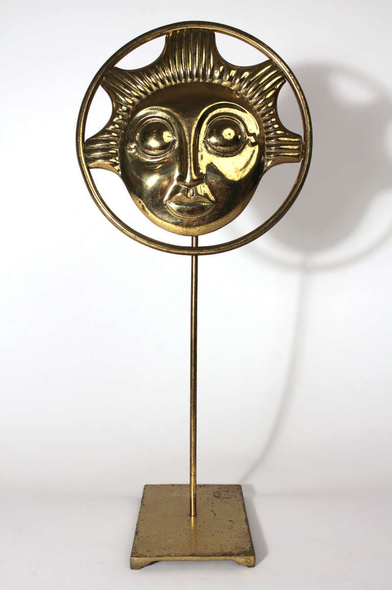 Brass finished sun sculpture from Sarreid, 1977.