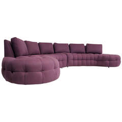 1970s Curved Tufted Sofa Sectional