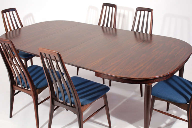 Danish Rosewood Table and Six Chairs by Koefoeds Hornslet 1