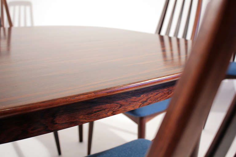 Danish Rosewood Table and Six Chairs by Koefoeds Hornslet 3
