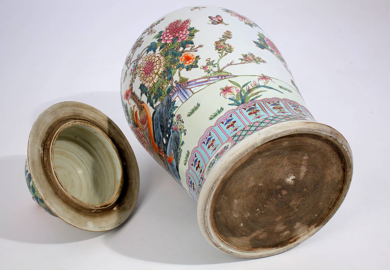 Antique Chinese Lidded Floor Vase For Sale 2