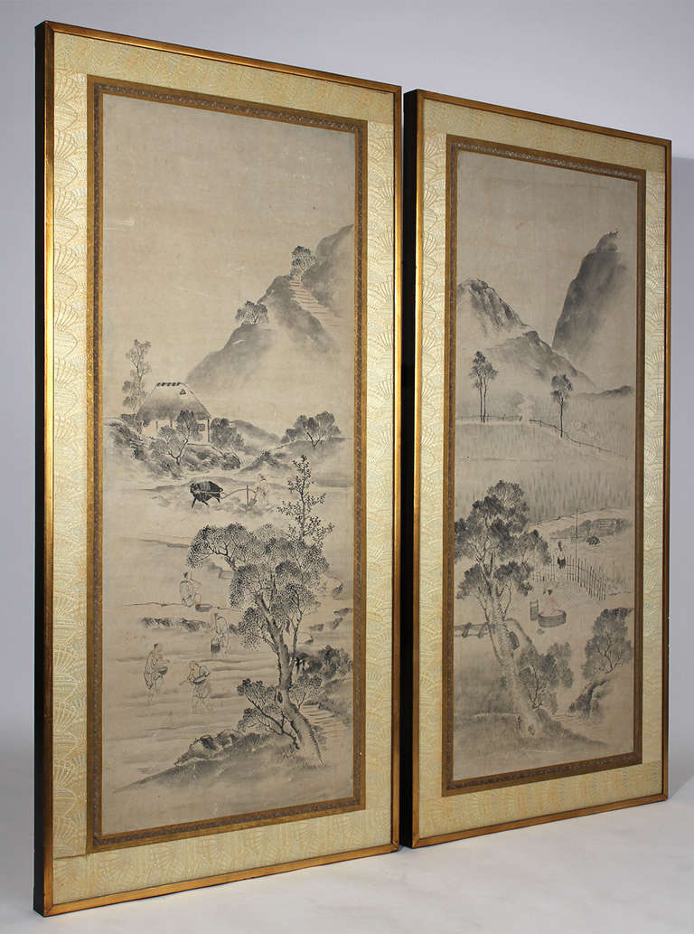 18th Century Japanese Scroll Paintings In Good Condition In San Diego, CA