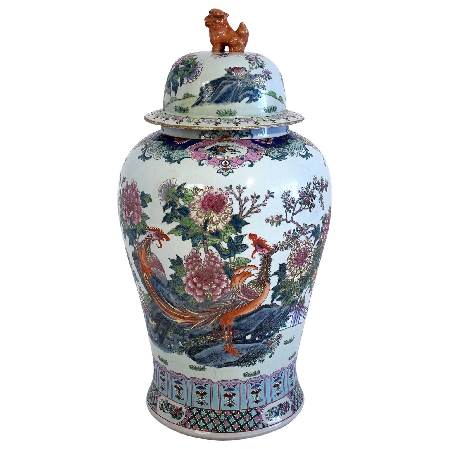 Antique Chinese Lidded Floor Vase
