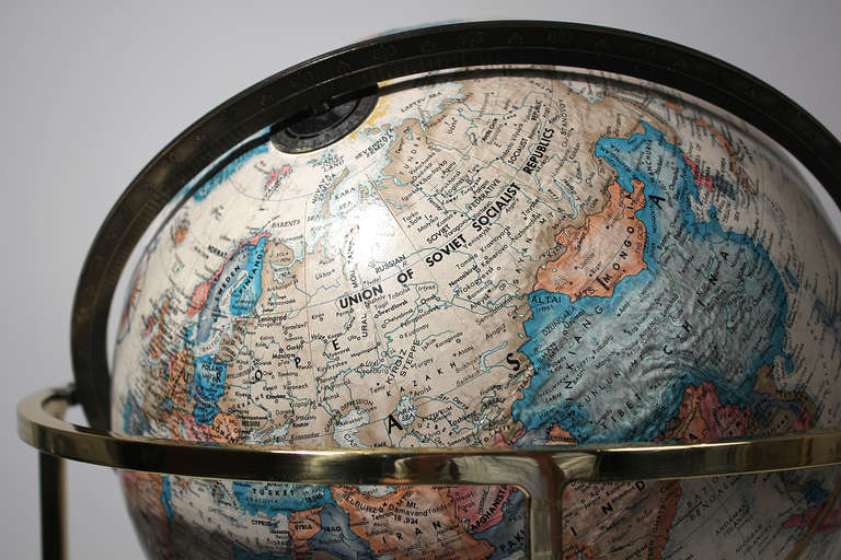 Decorative Globe on Polished Brass Base 2