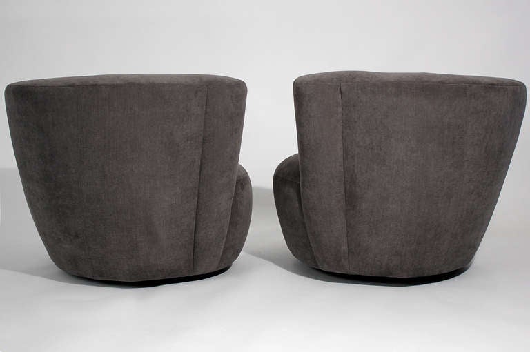 Mid-Century Modern Vladimir Kagan for Directional Pair of Nautilus Chairs