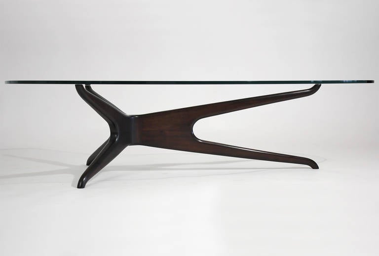 Mid-Century Modern Vladimir Kagan Style Tri-Symmetric Coffee Table